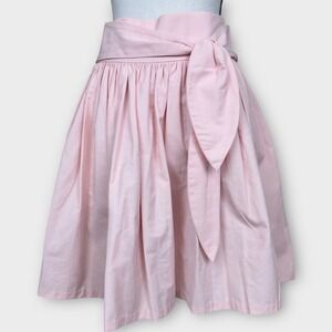 Eva Mendes NY&Co Skirt Women Size 2 Pink Pleated A-Line Tie Waist Knee Length